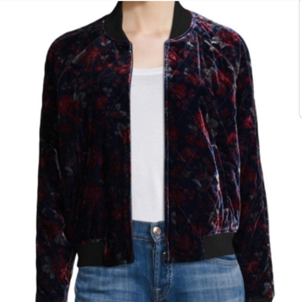 Joie Mace Velvet Bomber Jacket Size Medium